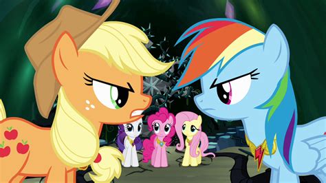 mlp applejack and rainbow dash|applejack and rainbow dash arguing.